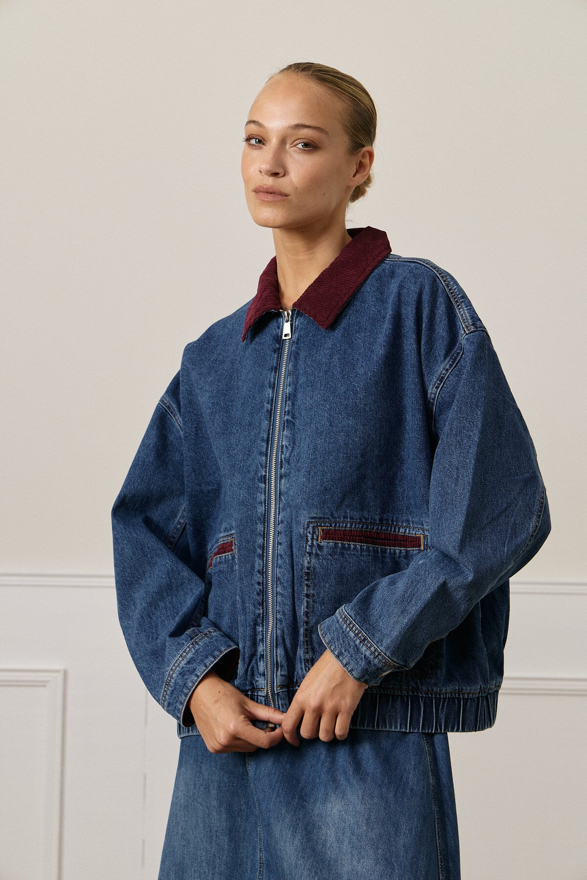 Gioya Denim Jacke mit Cord