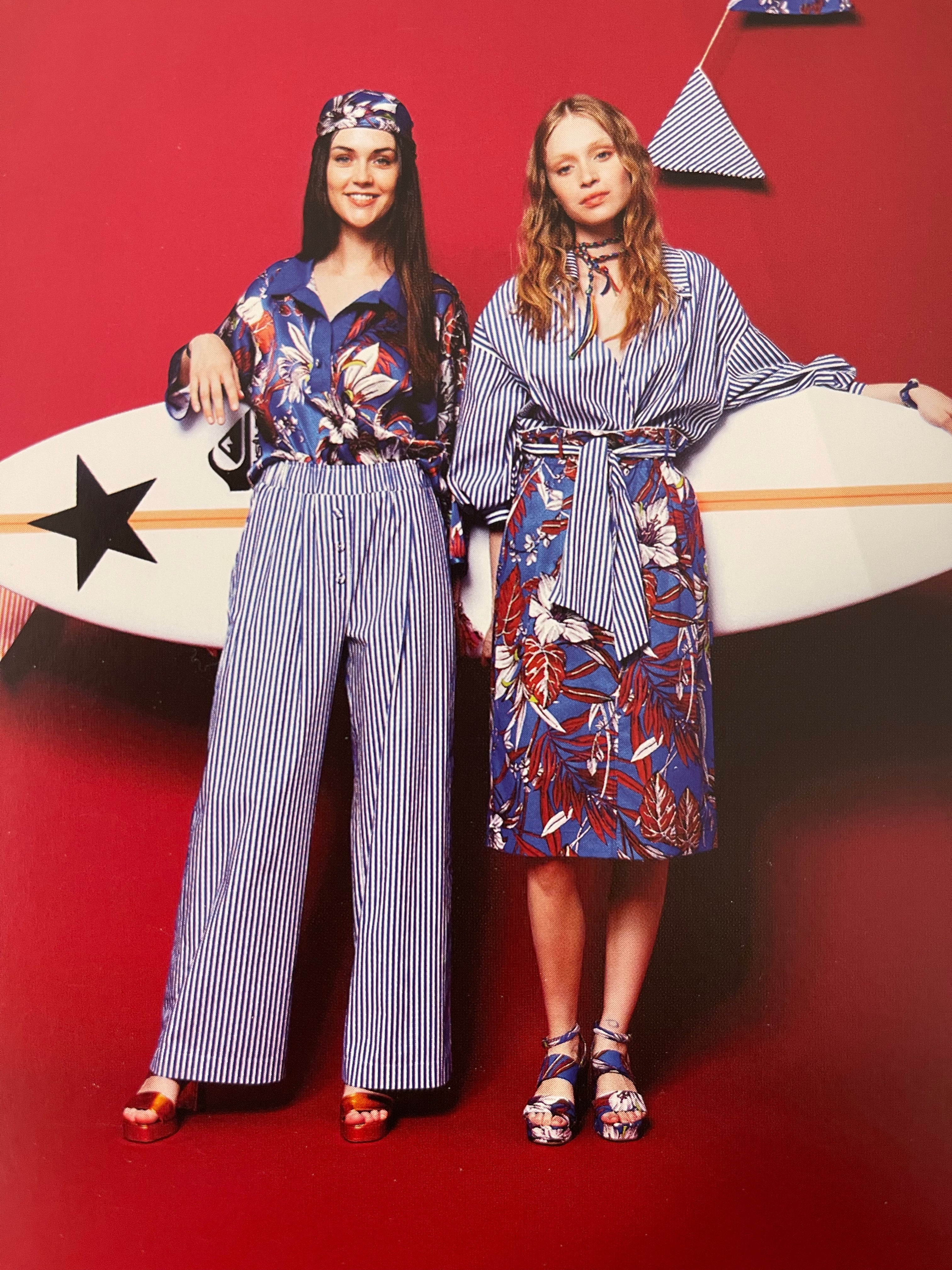 Shirtaporter Bluse Blue Stripes